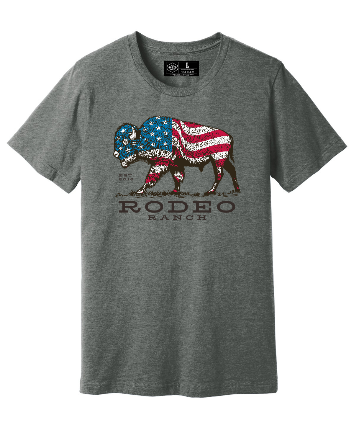 Rodeo Ranch American Buffalo Short Sleeve Shirt - Deep Heather