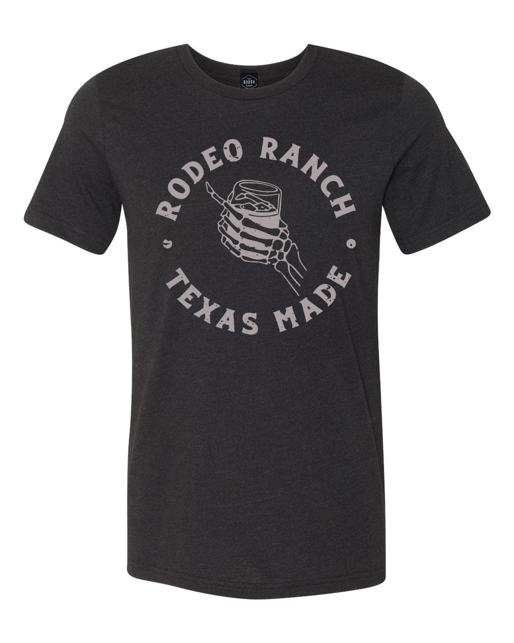 Rodeo Ranch Skeleton and Whiskey Short Sleeve Shirt - Black