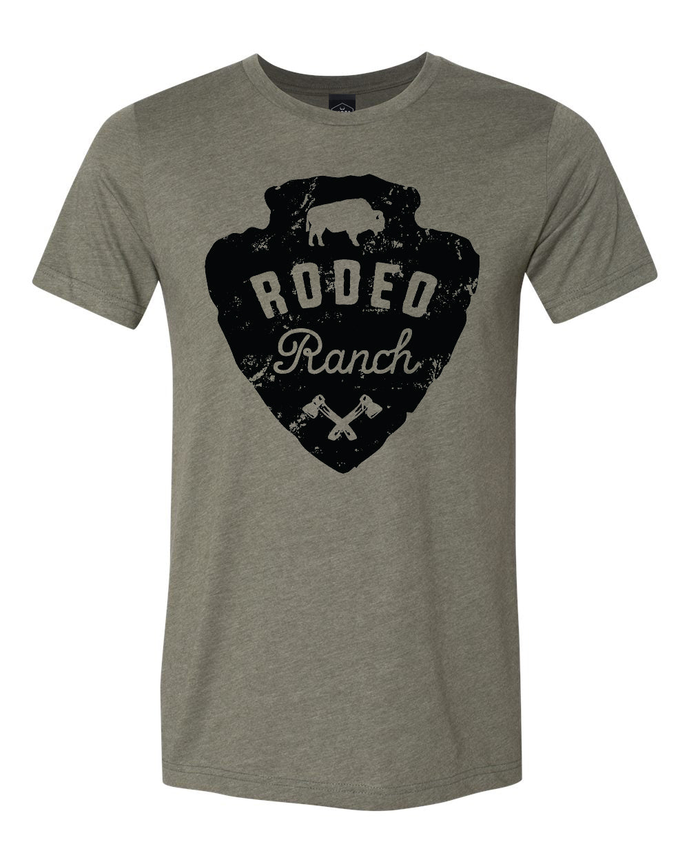 Rodeo Ranch Arrowhead Short Sleeve Shirt - Heather Military Green