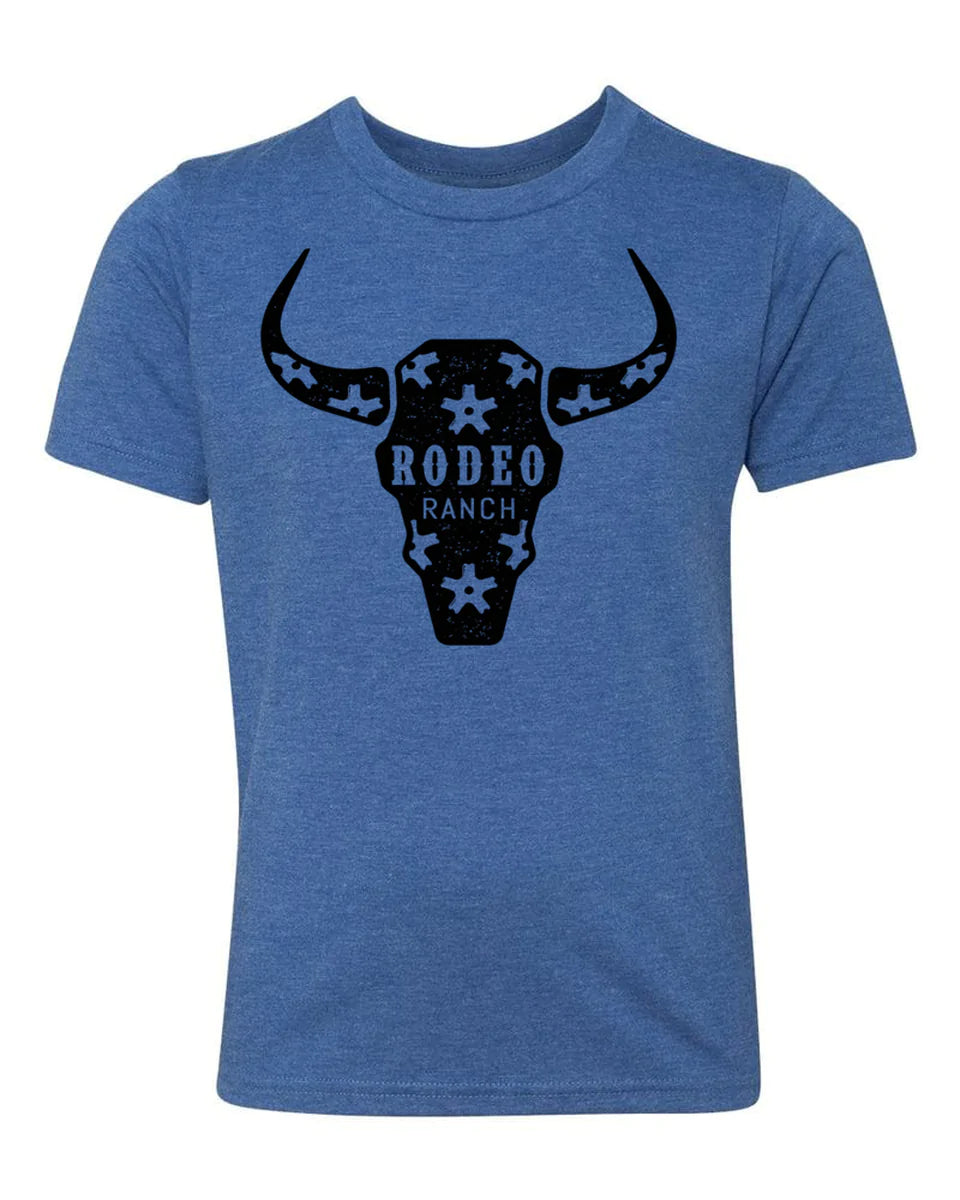 Rodeo Ranch Kids Spur Skull Short Sleeve Shirt - Vintage Royal