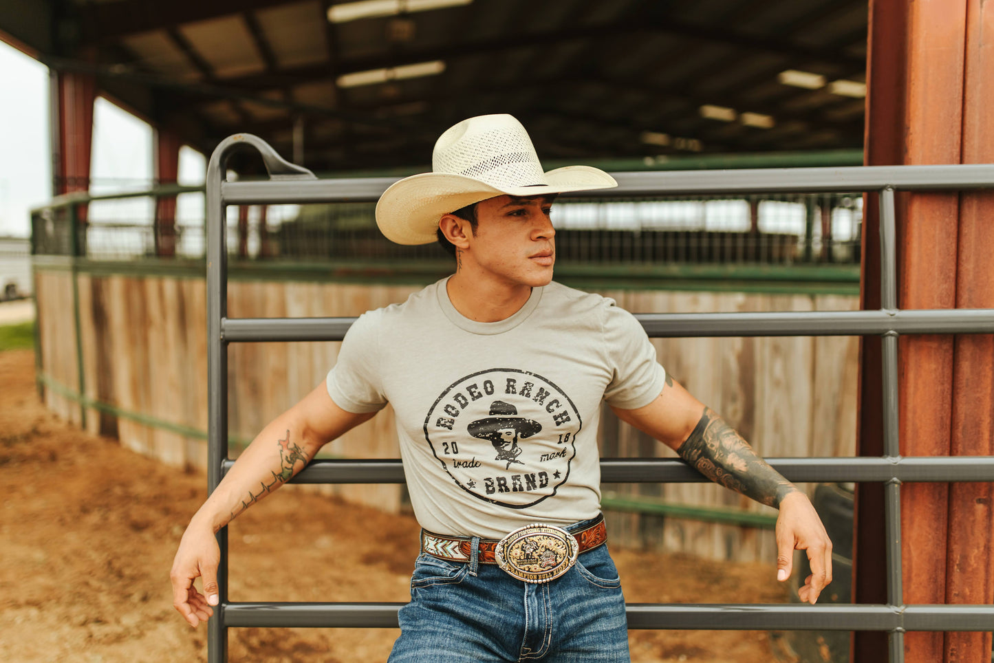 Rodeo Ranch Tombstone Short Sleeve Shirt - Heather Tan