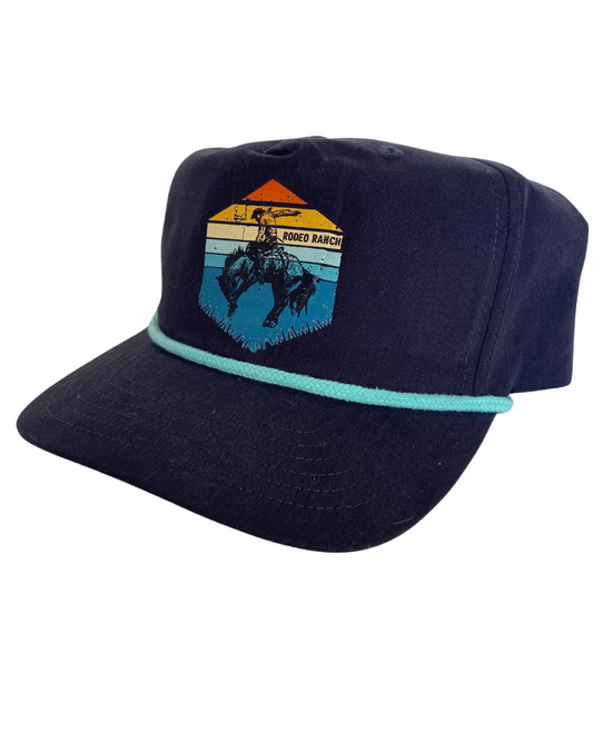 Rodeo Ranch Retro Sunset Golf Hat - Navy