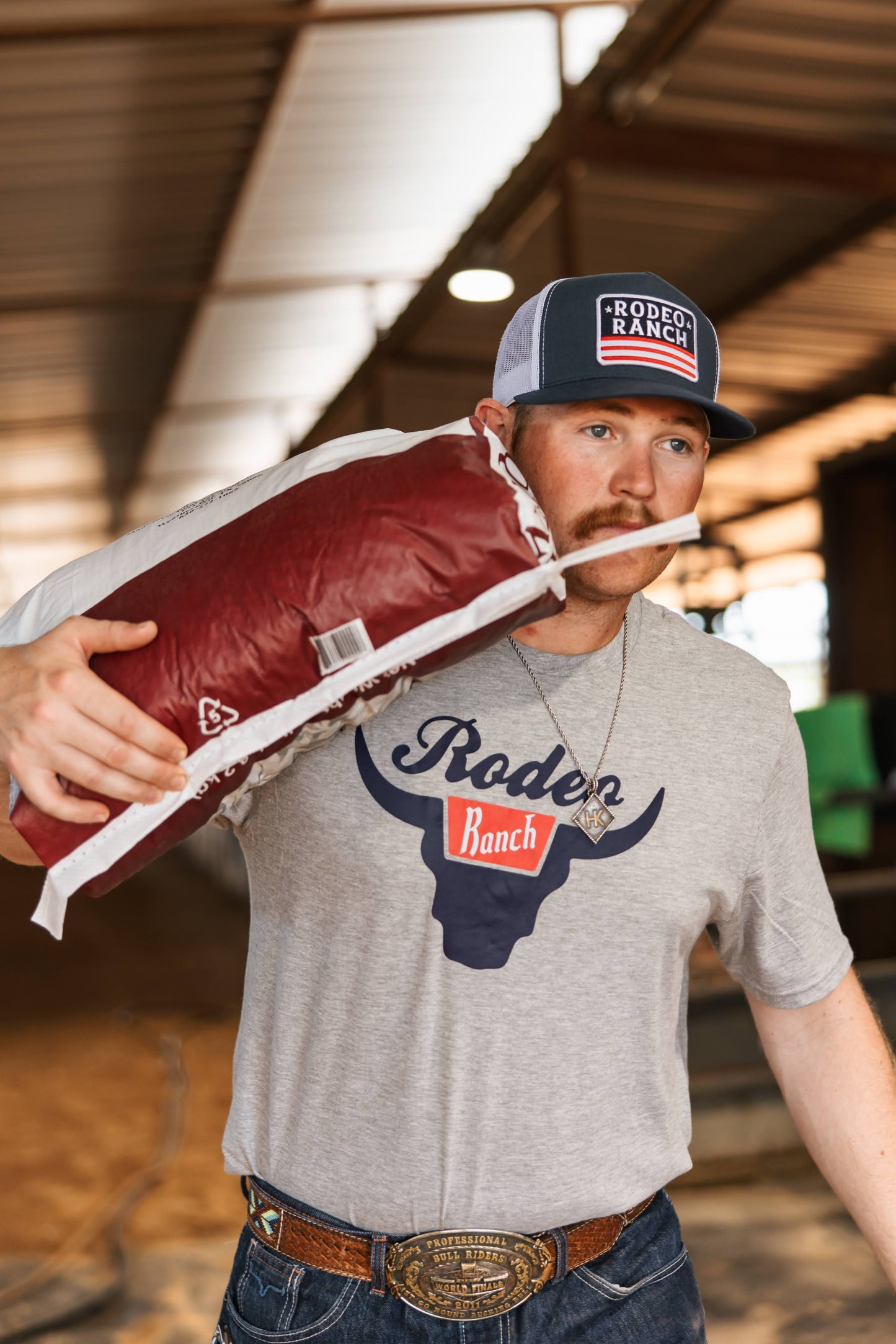 Rodeo Ranch Flag Hat - Navy and White