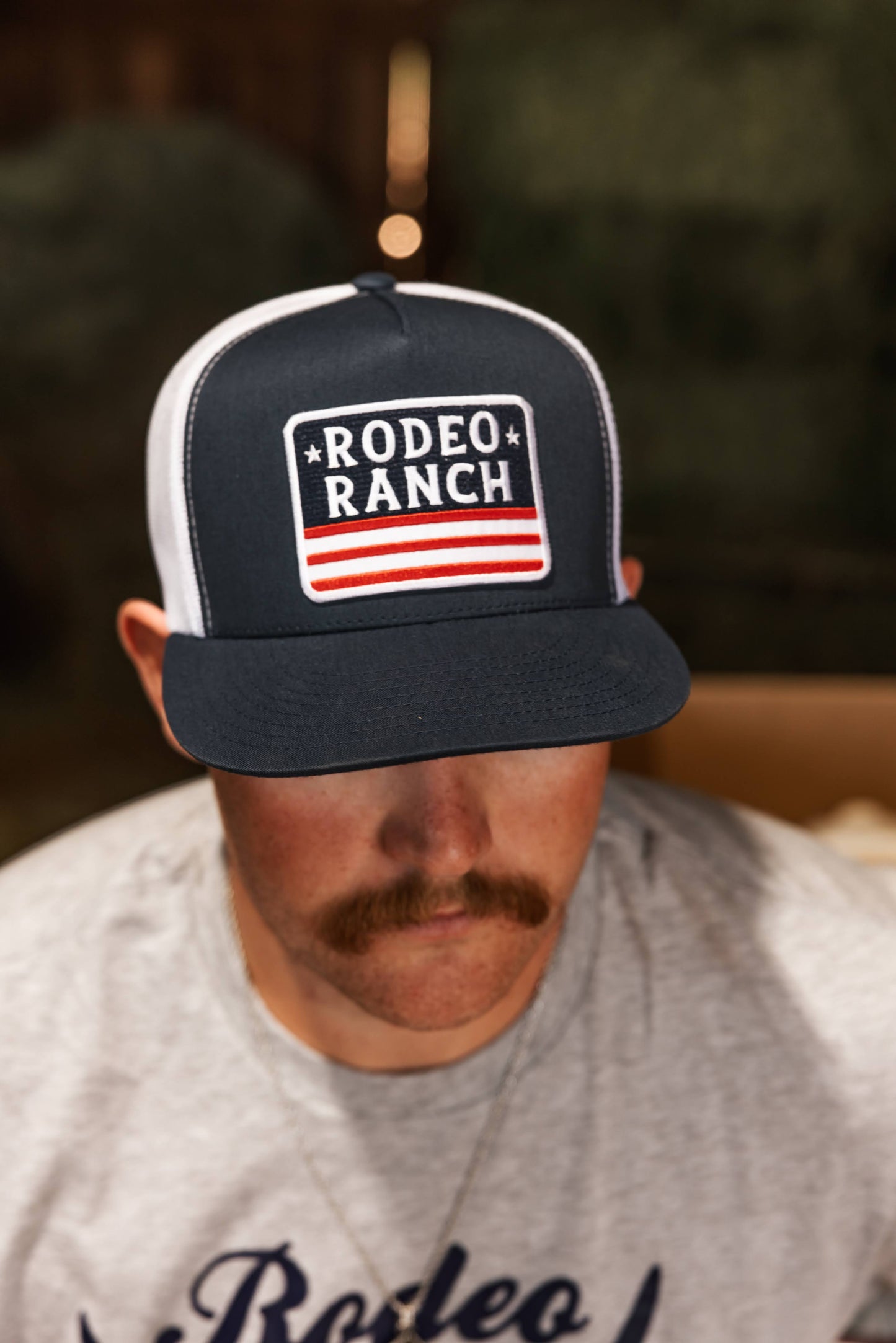 Rodeo Ranch Flag Hat - Navy and White