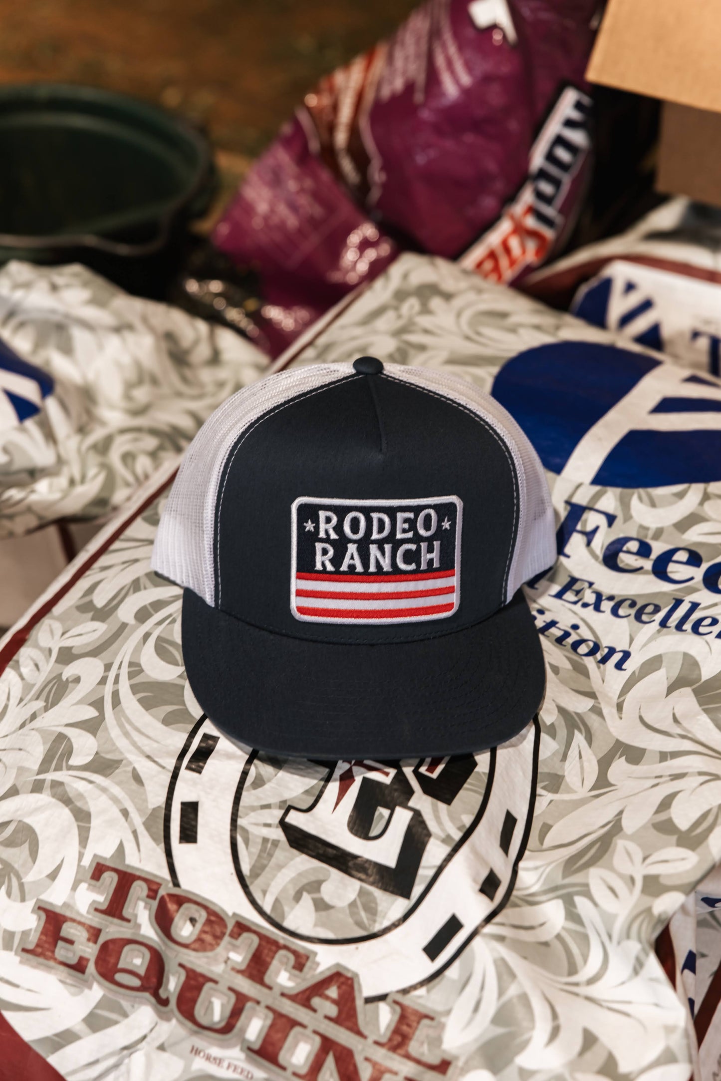 Rodeo Ranch Flag Hat - Navy and White