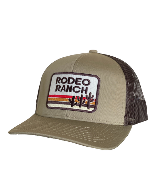 Rodeo Ranch Retro Cactus Hat - Khaki and Brown
