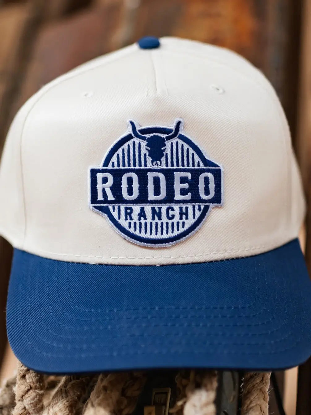 Rodeo Ranch Retro Sharp Steer Hat - Cream and Blue