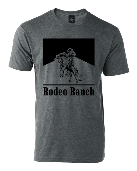 Rodeo Ranch Vintage Cowboy Short Sleeve Shirt - Grey