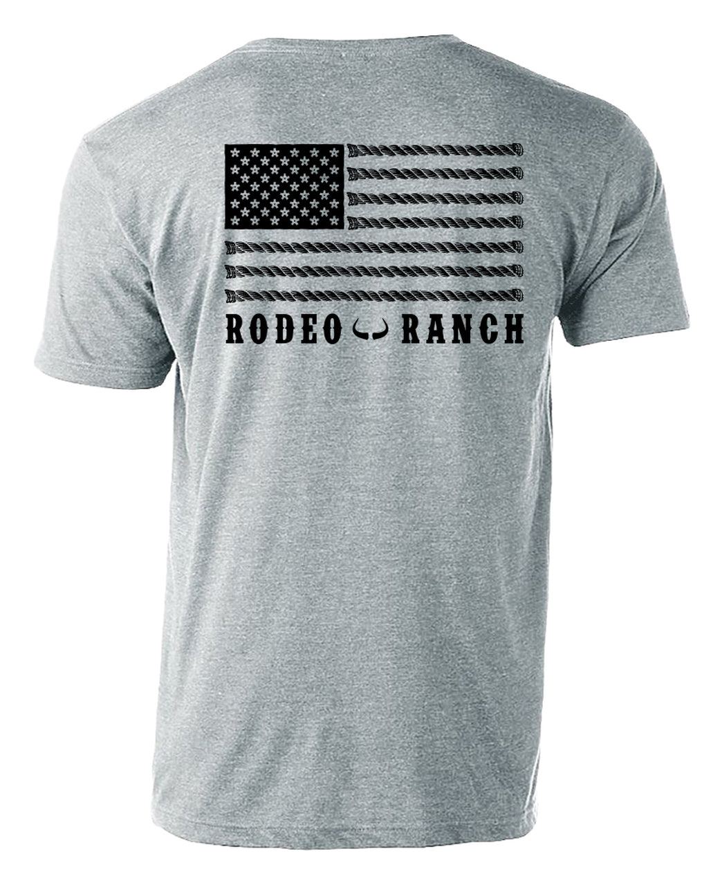 Rodeo Ranch Spur Flag Short Sleeve Shirt - Heather Grey