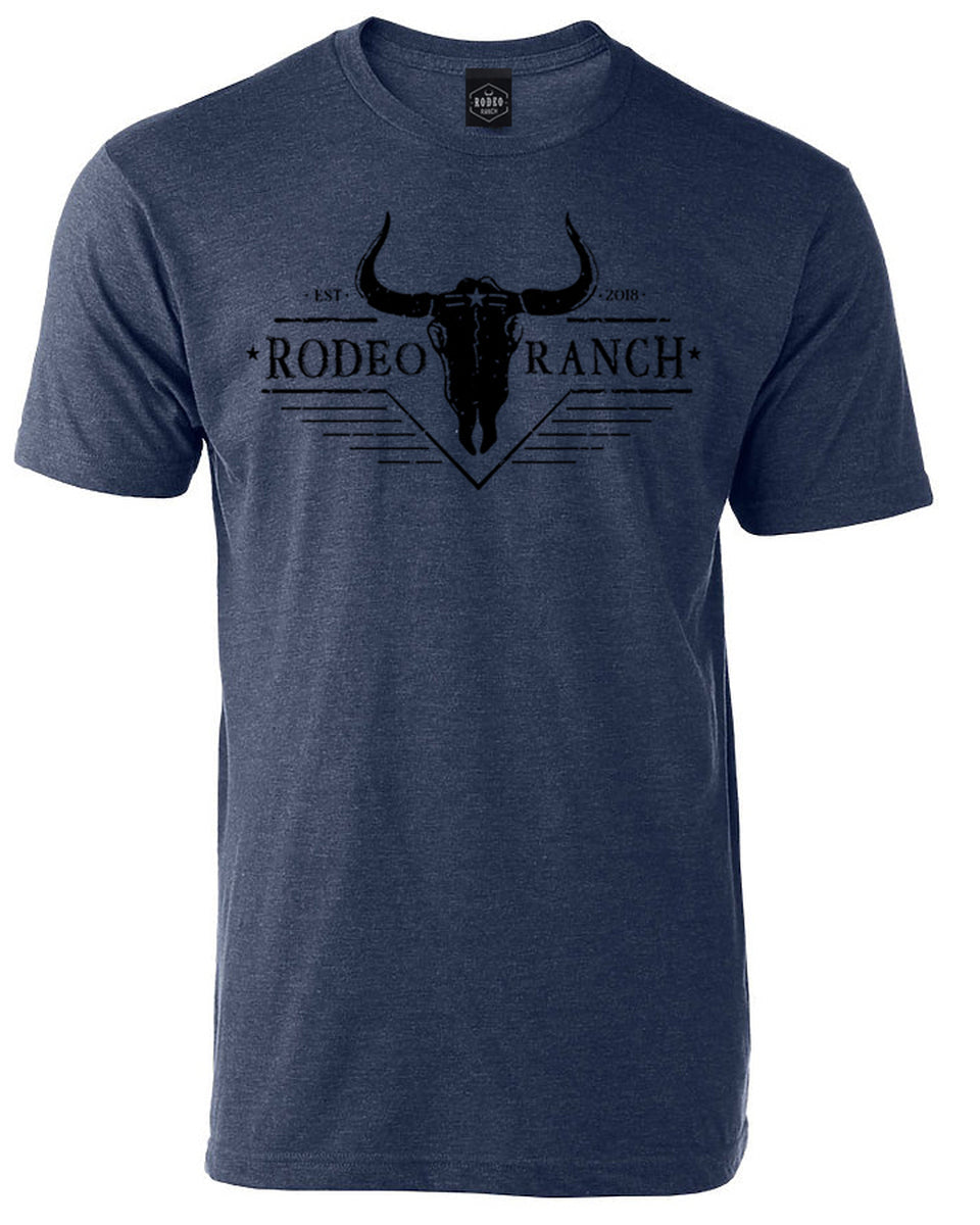 Rodeo Ranch Western Short Sleeve Shirt - Heather Denim