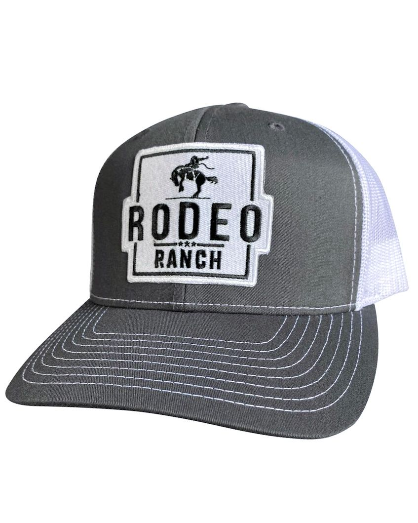 Rodeo Ranch Bucker Hat - Grey and White
